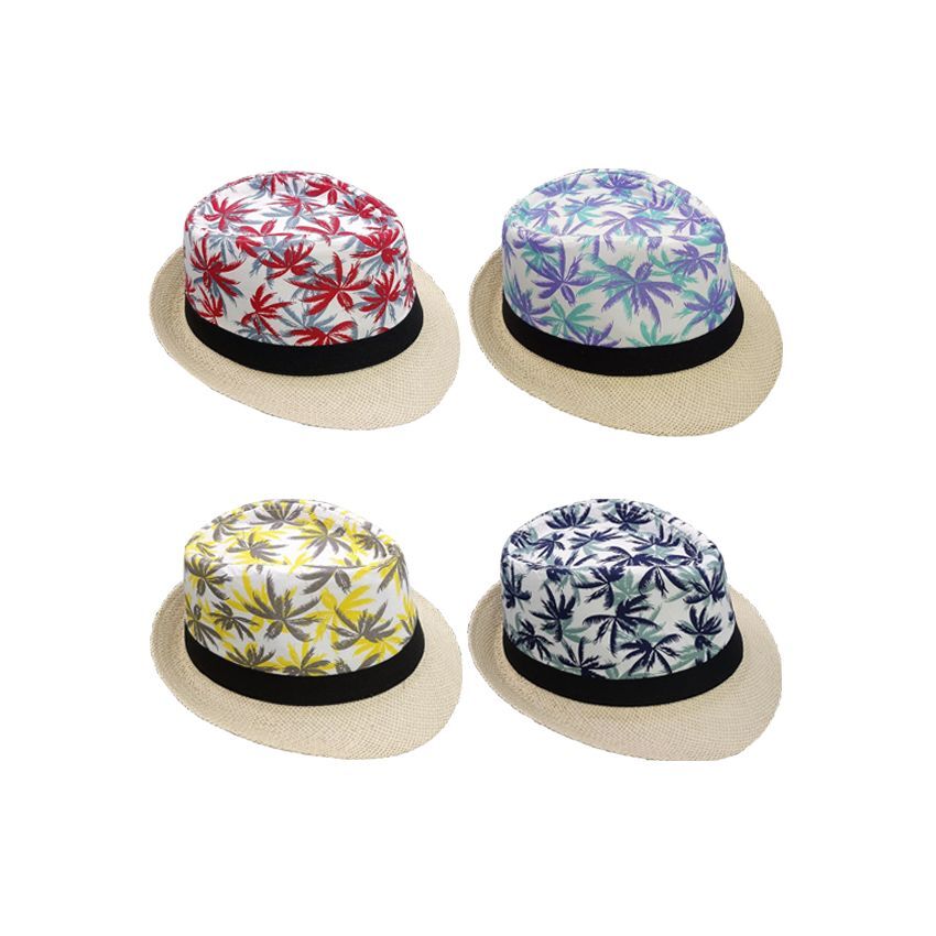Adult Straw Trilby Fedora Beach Hat | Botany Tropicals